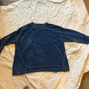 Blue sweater.  Very soft!